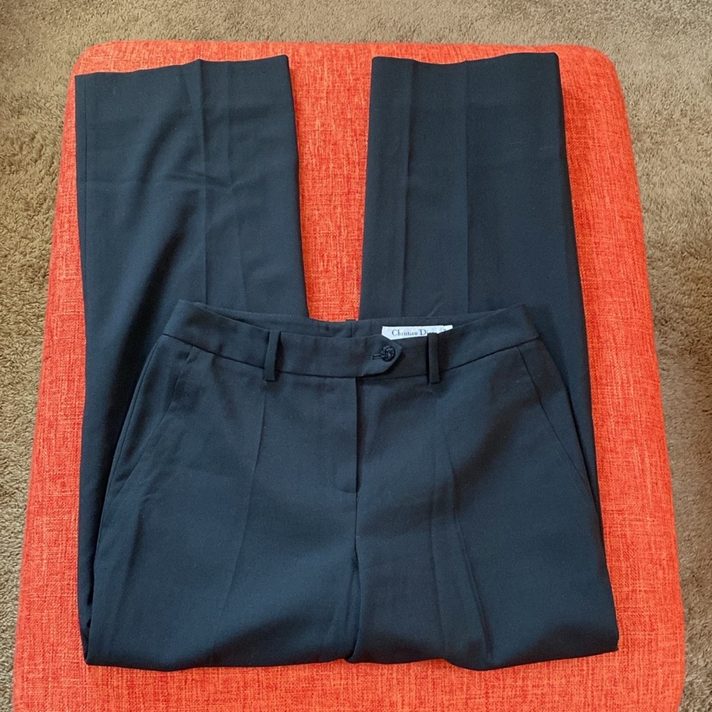 Christian Dior Paris Made in Italy Classic Black Wool Blend Trouser Pants